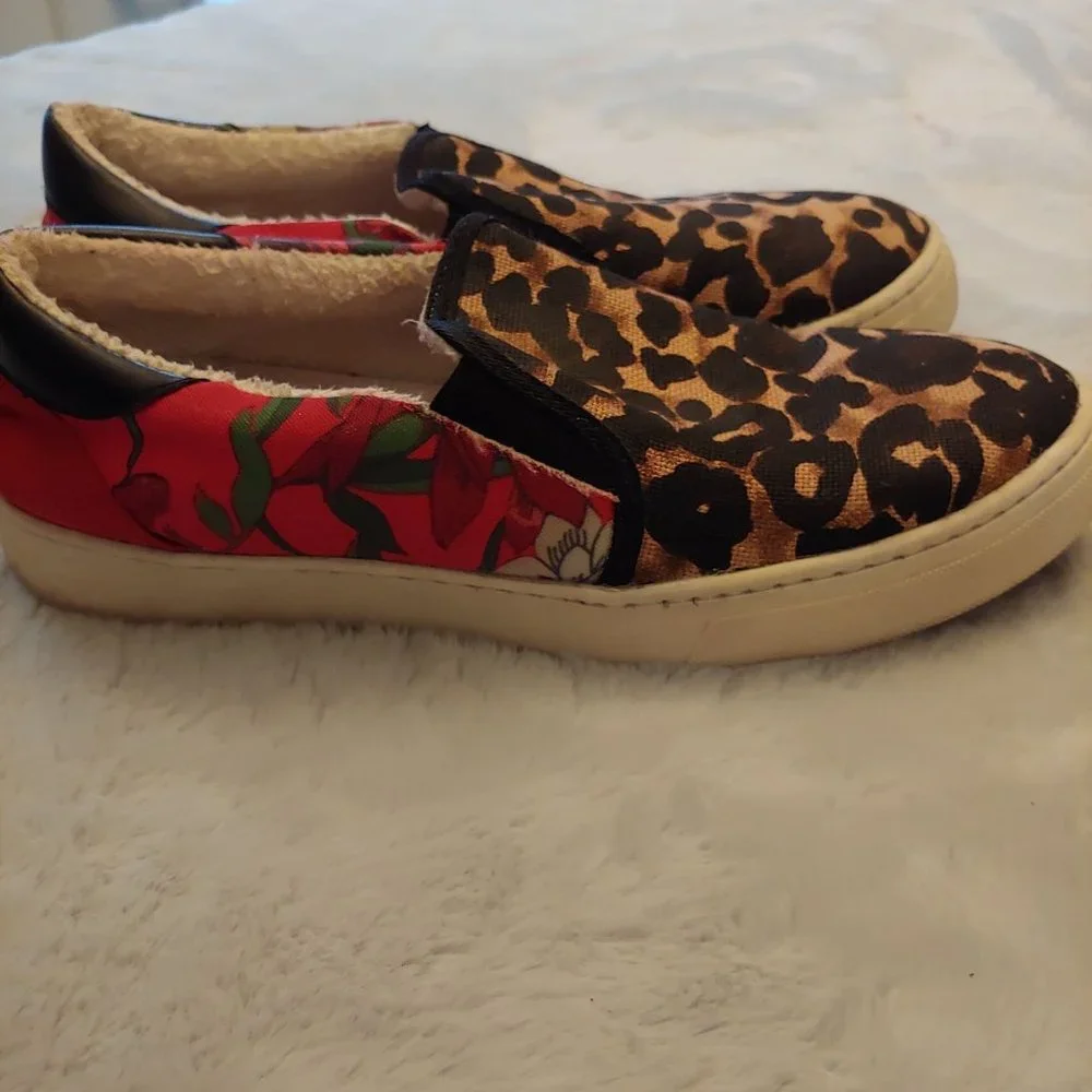 Steven by Steve Madden Addis contrasting pattern leopard / floral shoe 7 - Picture 4 of 9